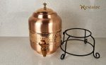 Pure Copper Water Dispenser. Pure Copper Pot with Tap and Stand, Pure Copper dispenser with Tap, Pure copper pot with Stand, Sequence Pure Copper Water Dispenser