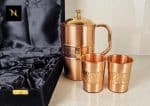 Pure Copper Jugs, Pure Copper Jug and Glass Set, Pure Copper glasses, Copper Jug, Copper Jug Australia, Best copper jugs, beautiful copper jugs, Jug and 2 glass set, Pure Copper Jug and Glass Gift Set, Jug Set Gift Box