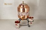 Set of Pure Copper Water Dispenser wit matching glasses, Pure Copper Water Dispenser, Copper water dispenser with stand, Pure Copper water dispenser with tap